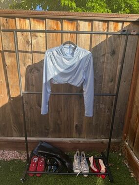 Trendyol Shimmery Sky Blue Draped Top